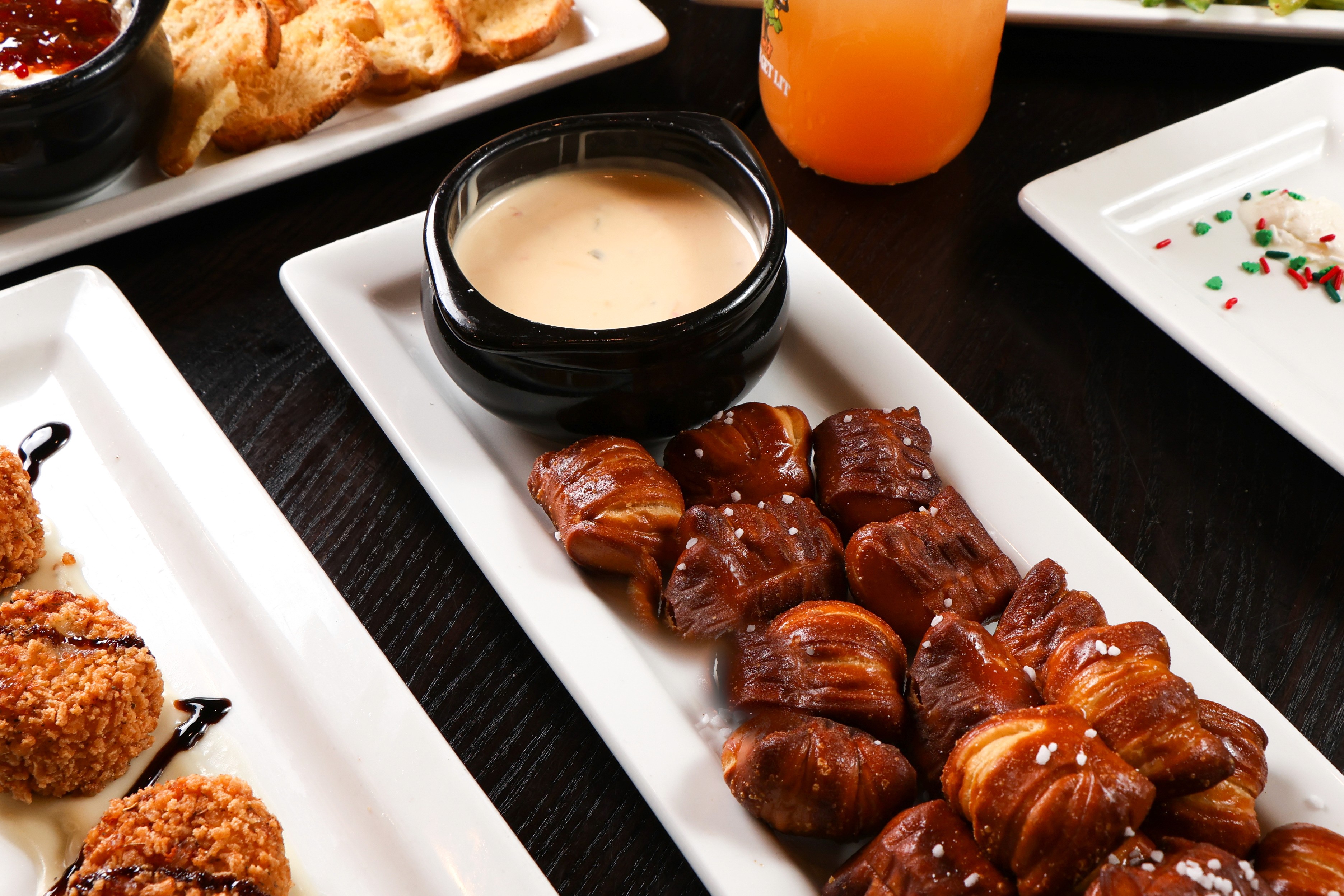 Pretzel bites with beer-cheese dipping sauce